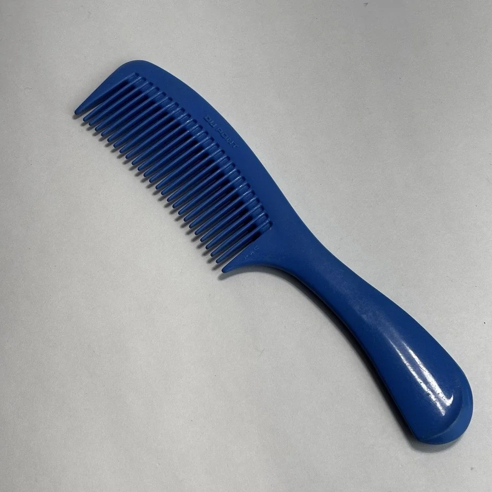 Dupont Vintage Blue Wide Handled Detangling Comb Made In USA 9